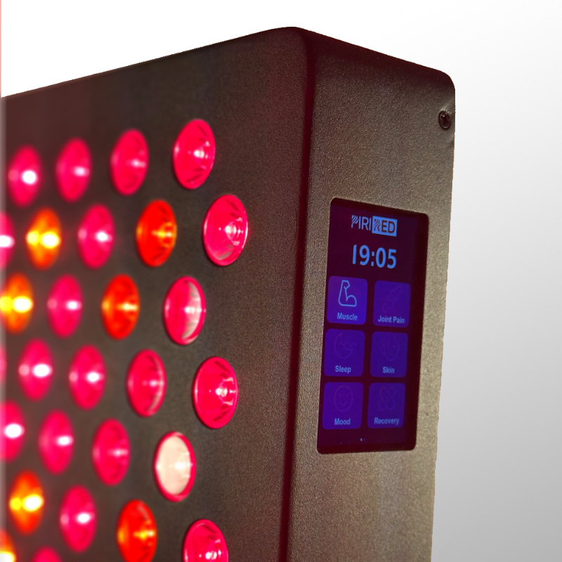 Piri Desktop Pro (New Gen) with red LED lights and digital display on a white background
