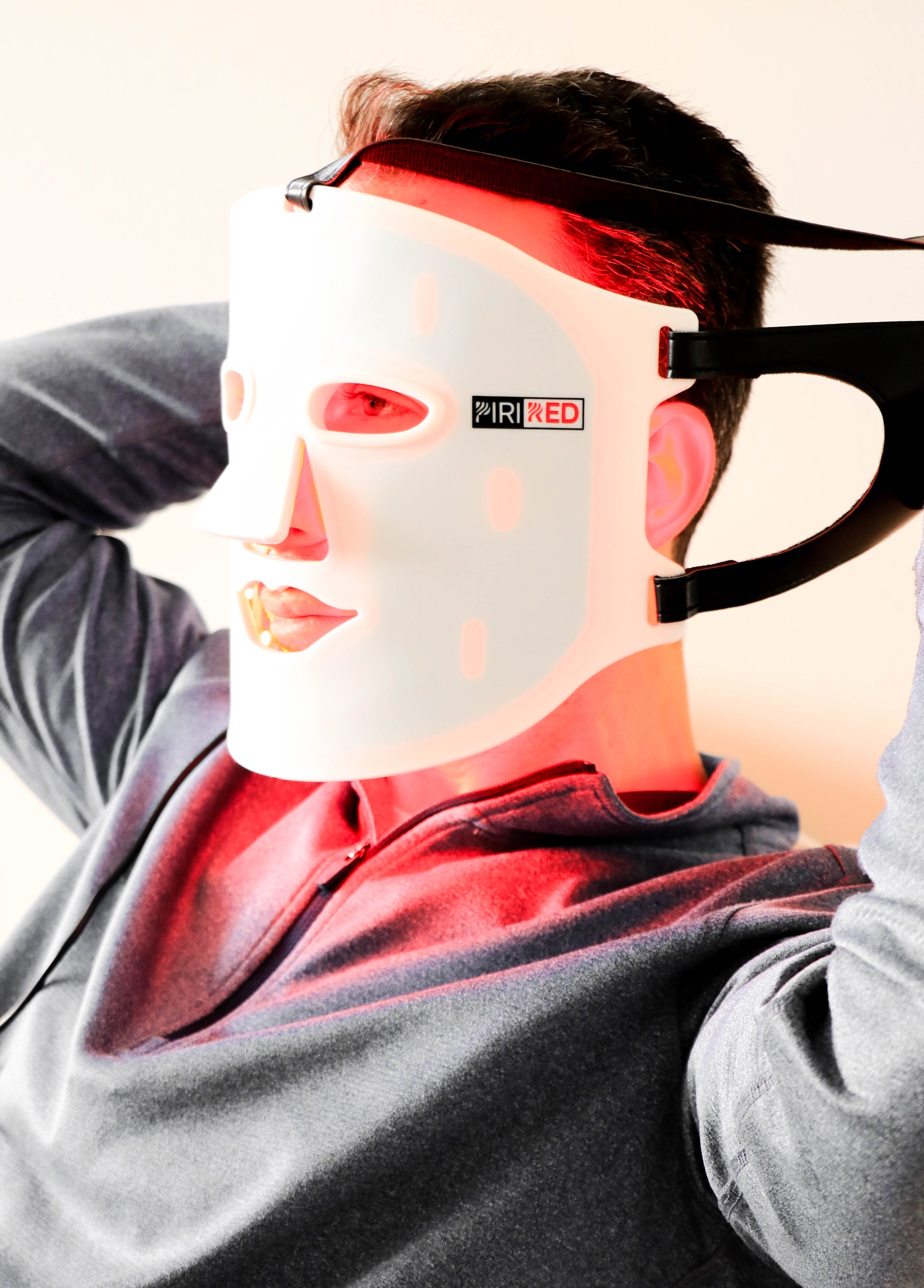 Red Light Mask coverage on a male face